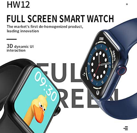 HW12 Full Screen Smart Watch 40MM/44MM Women Men Smartwatch Split Screen Bluetooth HD Call Play Music Sport Wrist (Grey)