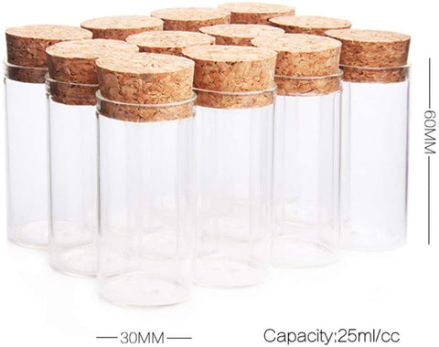12Pcs Mini Glass Bottles With Cork Stoppers Tiny Glass Jars For Arts Crafts ‎6 x 3 x 3 cm