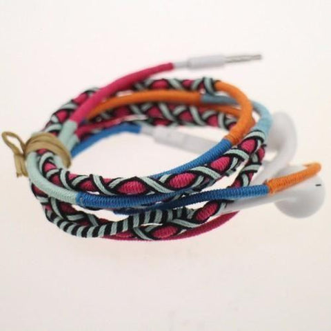 VODEX Hand Made Braided Headphone Fashionable Colorful Weave Handfree Handset for all Mobile phones