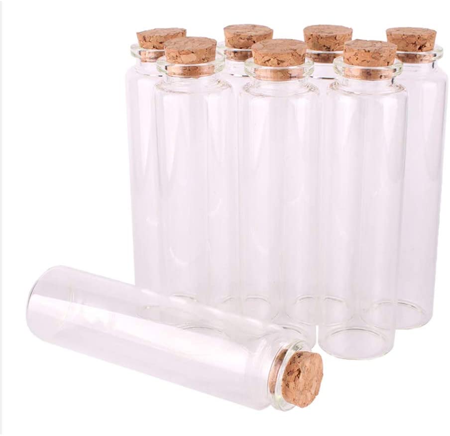 24 Pcs Glass Jars With Cork Lid Candy Sweet Chocolate Gift Giveaway Dry Food Gift 10.5x3 cm