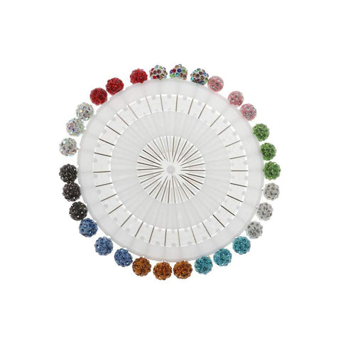 New Hijab Pins 30Pcs Pack  Ball Crystal Muslim Hijab Brooches  Women Safety Abaya Khimar Pins Mix Color 30Pcs Pack