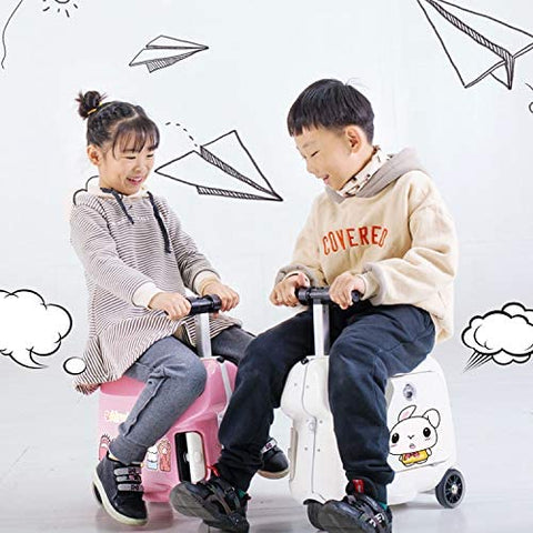 Rideable Electric Children's Trolley Suitcase, Kids Electric Luggage - Grey