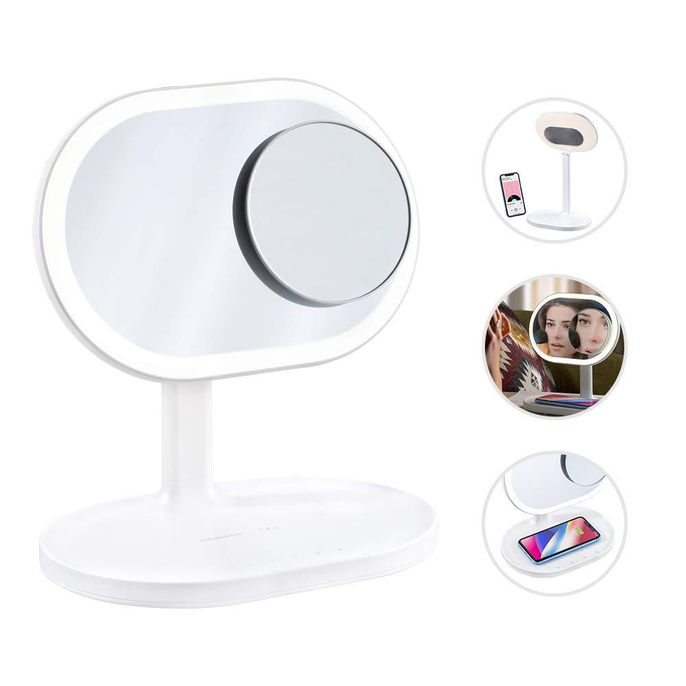 Q.Led Mirror with Wireless Charging and Bluetooth Speaker