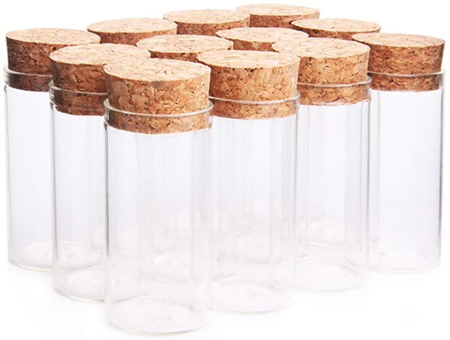 12Pcs Mini Glass Bottles With Cork Stoppers Tiny Glass Jars For Arts Crafts ‎6 x 3 x 3 cm