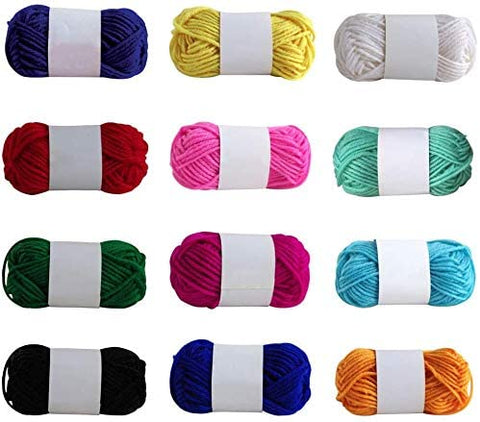 12PCS Assorted Colors DIY Soft Acrylic Yarn, Perfect for Hand Needlework Knitting and Crochet Woven Project
