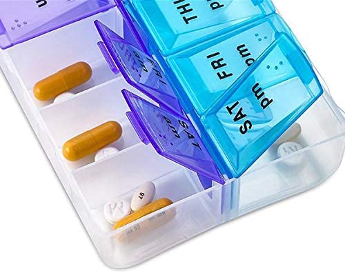 1PCS Medicine Container One Week 7 Days Pill Box with Keychain light Drugs Capsules Holder Storage Case
