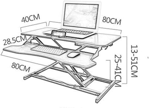 SH-S2802N Gas Spring Sit-stand Desk Converter With Keyboard Tray - Olmecs