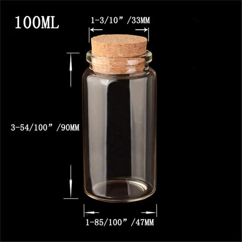 12pcs 80ml Transparent Clear Glass Bottles Jar with Cork Tops for DIY Art Crafts