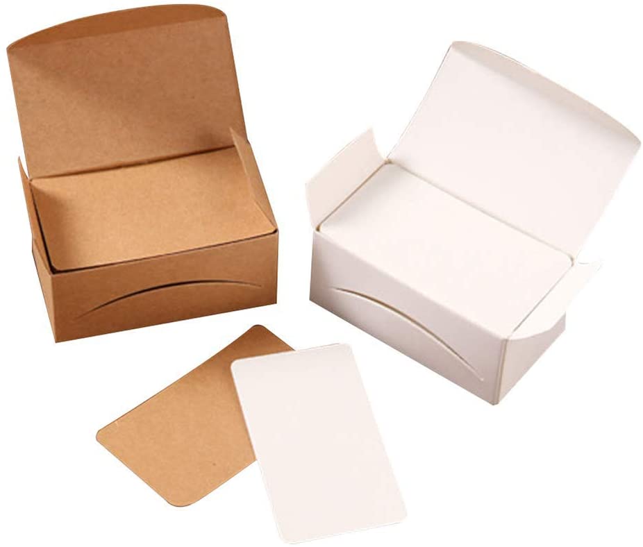 WILLOW 300 PCS Blank Paper Kraft Cards Business Card, Small Notepads ...