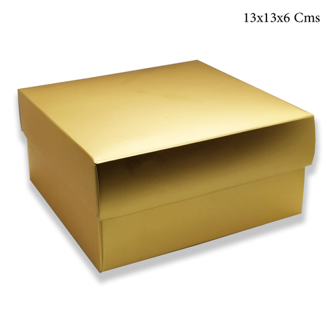 Small Square 12Pc Pack Premium GOLD Kraft Two Piece Gift Boxes 13 x 13 x 6 Cms - Willow