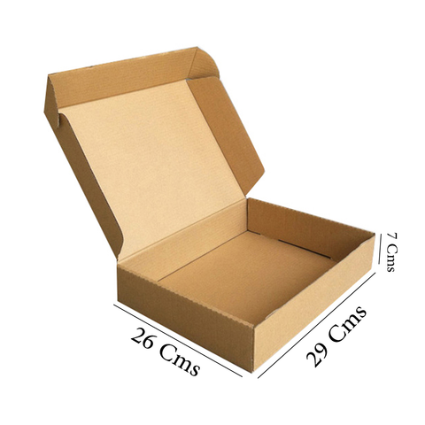 Kraft Paper Box Brown Corrugated Carton 26x29x7 Cm (10Pc Pack) - Willow