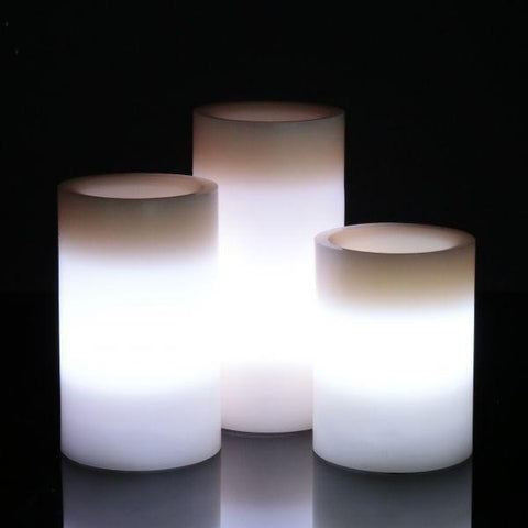 Rechargeable LED Waterproof 3 Piece Flameless Candle Set With Remote