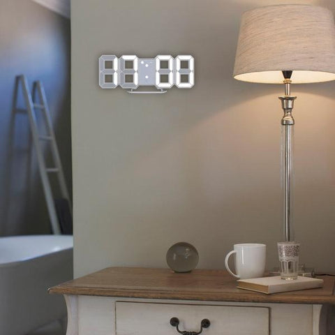 LED Digital Numbers Wall Clock with 3 levels Brightness (21.5cm x 4cm x 8.5cm) Small