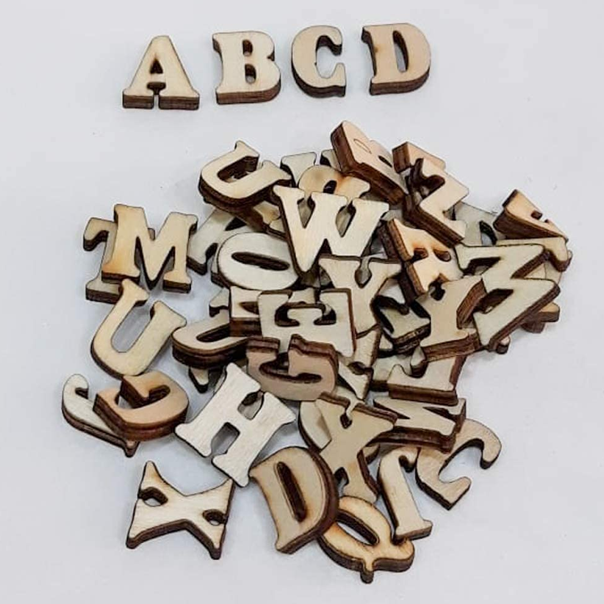 Mini Wooden Alphabets Class Party Arts and Crafts Supply 600 pieces - 1.5cm Height