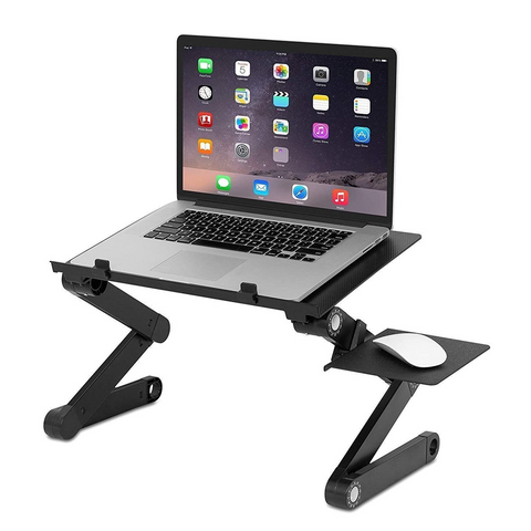 Portable Adjustable Laptop Table Stand Up/Sitting with Mouse Pad, Ergonomics Design