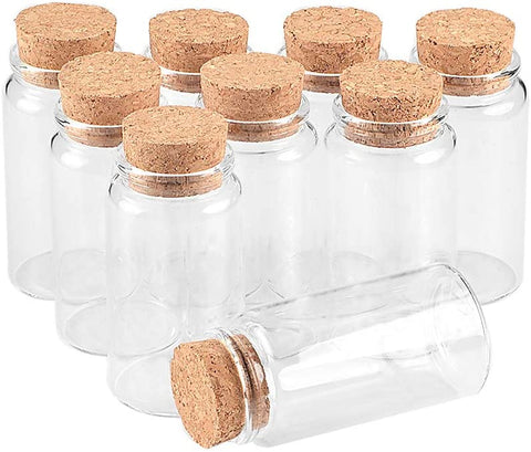 12pcs 100ml Transparent Clear Glass Bottles Jar with Cork Tops for DIY Art Crafts