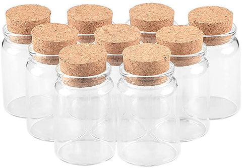 12pcs 150ml Transparent Clear Glass Bottles Jar with Cork Tops for DIY Art Crafts