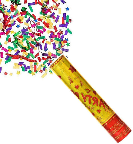 12PCS Medium (47cm) Random Colorful Confetti Twist & Shoot Party Poppers, Birthdays, Weddings,