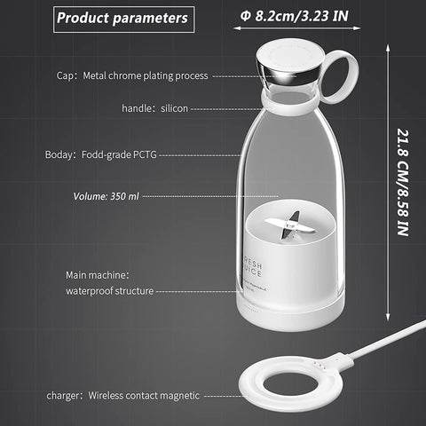 Portable Personal Blender Electric Juicer Kettle Bottle for Shakes