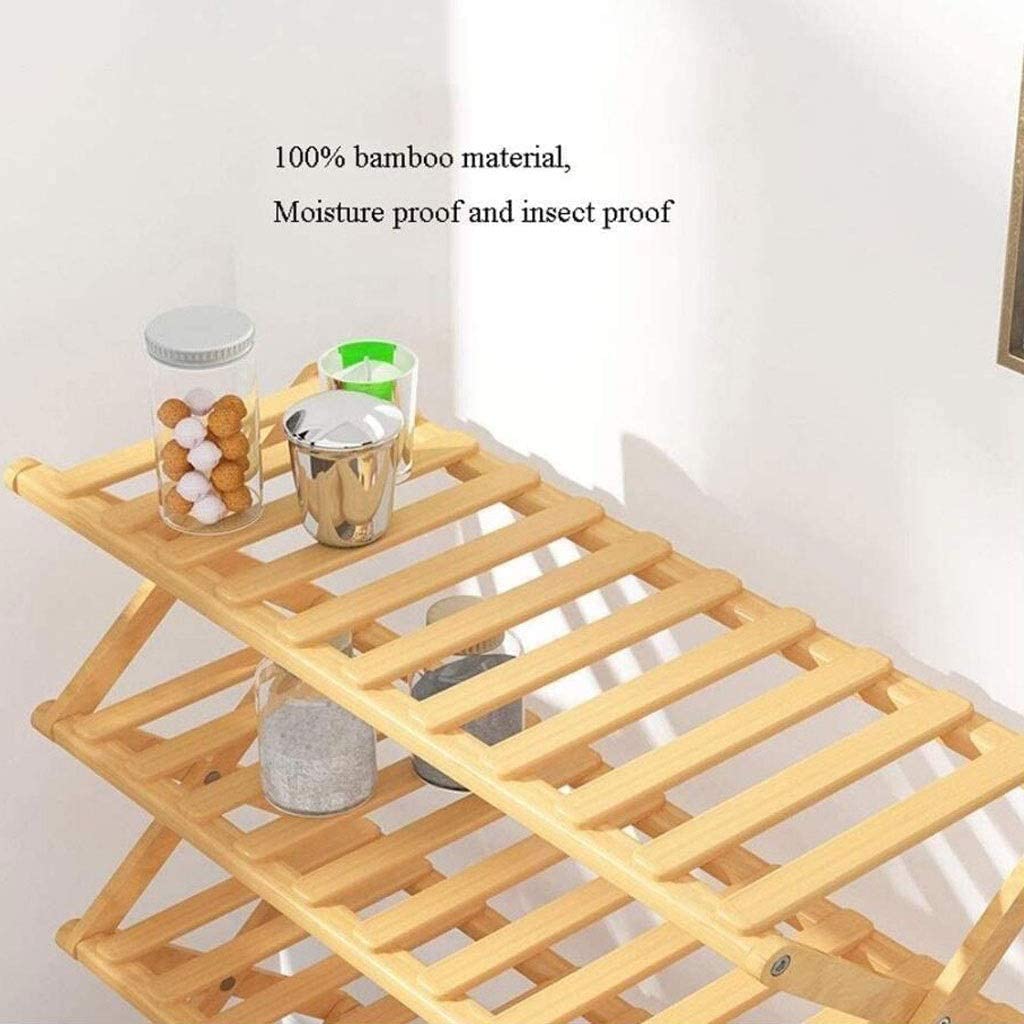 Folding Bamboo 5 Layer Shoes Rack Shelf Plant Stand