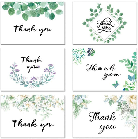 WILLOW 60 Pack Thank You Card with Envelopes, Thank You Note, 6 Style Gratitude Cards