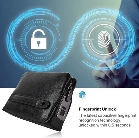 Smart Fingerprint Wallet, Men Wallet, Black men for Anti-Theft Handbag Access Control