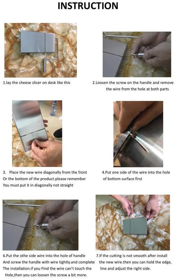 Cheese/Butter Slicer, Stainless Steel Cutter with Durable Wire & Cutting Board