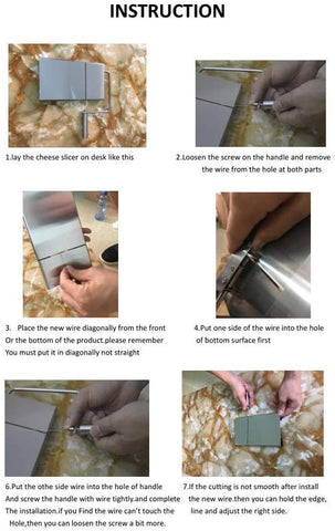 Cheese/Butter Slicer, Stainless Steel Cutter with Durable Wire & Cutting Board