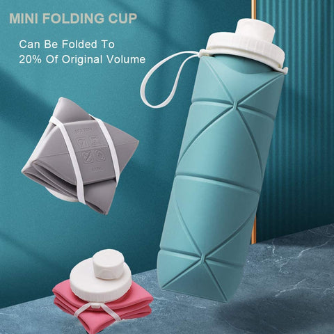 Silicone Collapsible Water Cup Mini Kettle Outdoor Sports Portable Travel Cycling Telescopic Cup - Pink