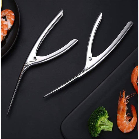 Shrimp Peeling Plier Silver 21 x 6.5centimeter