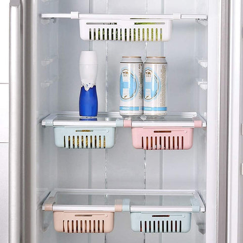 Retractable Fridge Drawer Organizer, Refrigerator Storage Box (4pcs)