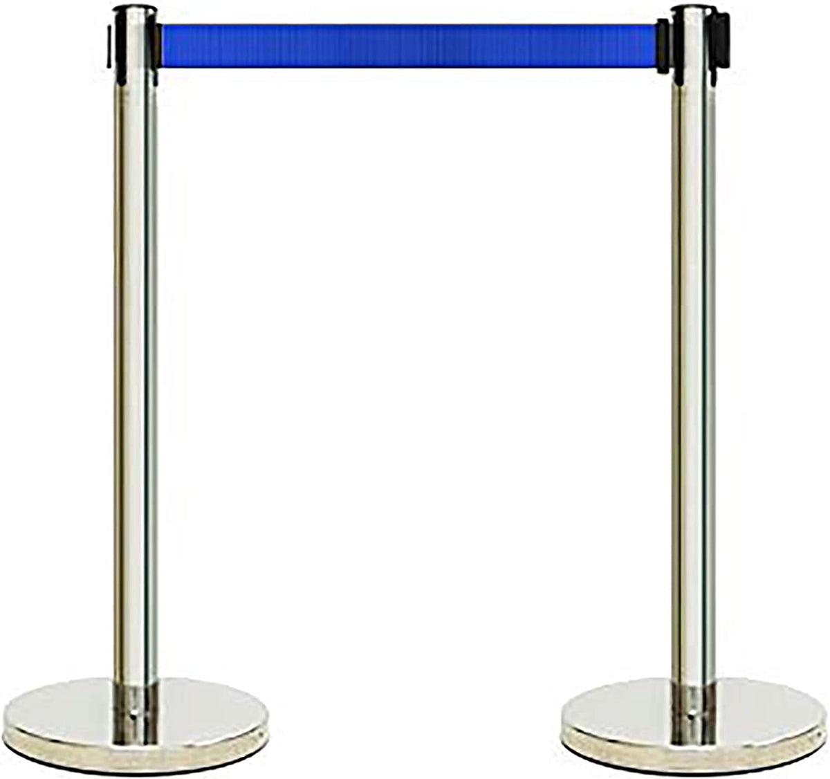 Olmecs Indoor Outdoor Stanchion, Stainless Steel Crowd Control Barriers with Separation Belt - Set 2PCS,2m