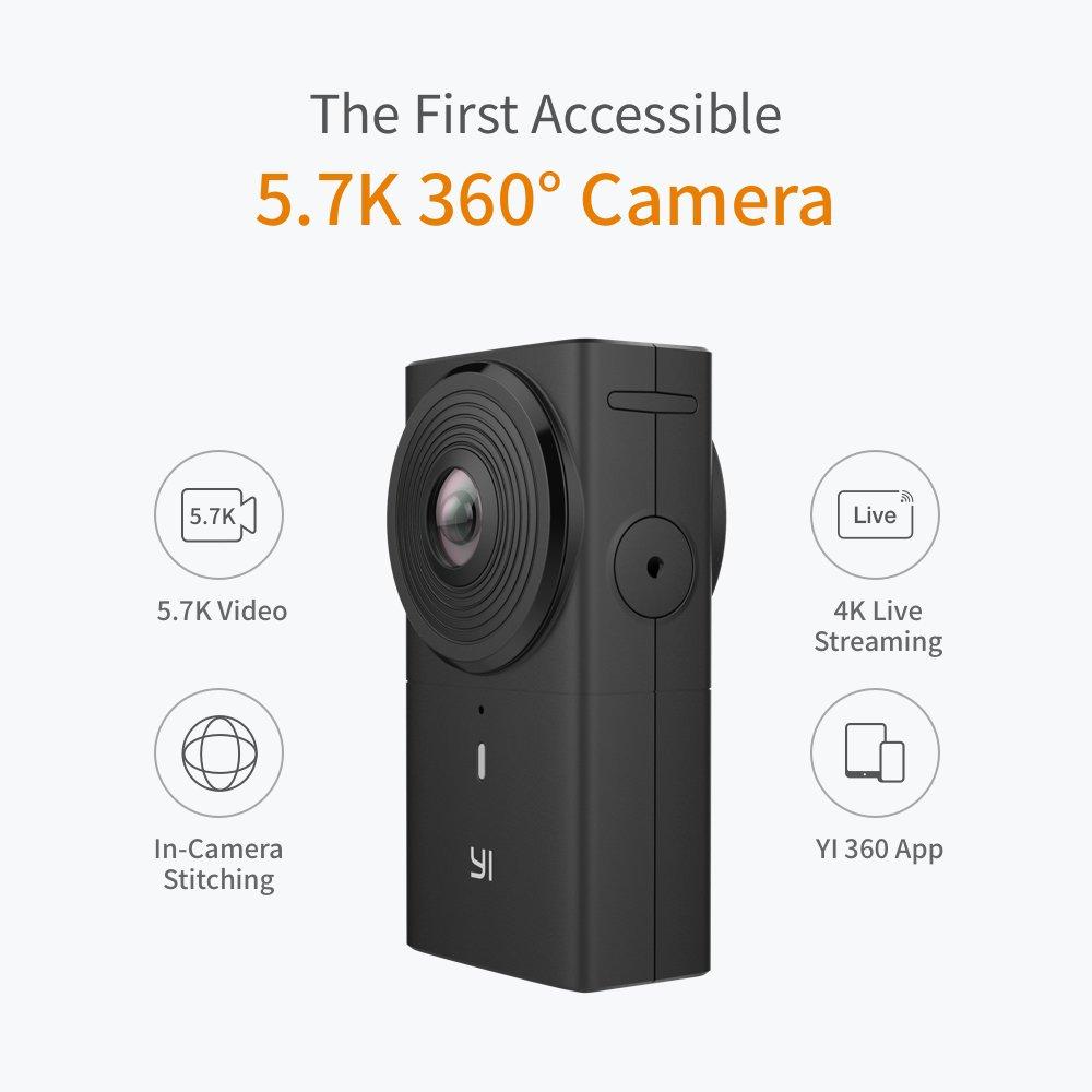 YI 360 VR Camera Dual-Lens 5.7K HI Resolution Panoramic Camera with Electronic Image Stabilization