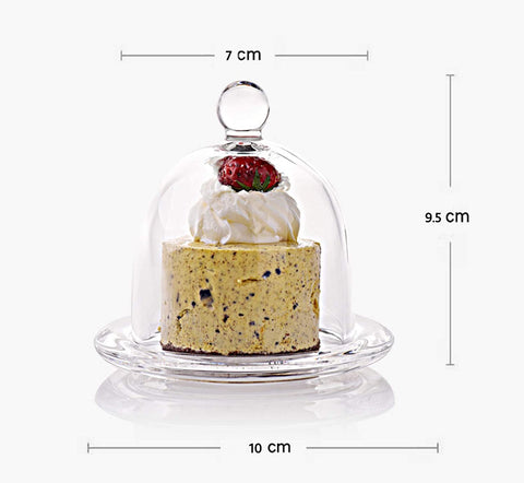 Dessert plate with lid, multifunctional dessert plate, European-style household lead-free glass lid round dessert plate,