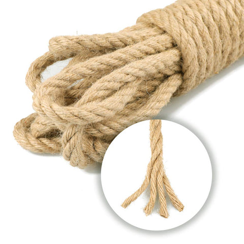6mm Jute Rope,15mtr Thick Hemp Rope Strong Natural Jute Rope with Coil for Craft - Willow