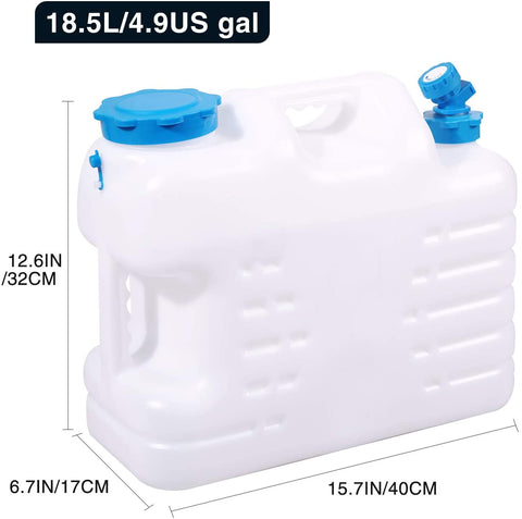 Water Container with Spigot, 5 Gallon Portable Water Storage for Camping (18.5L)