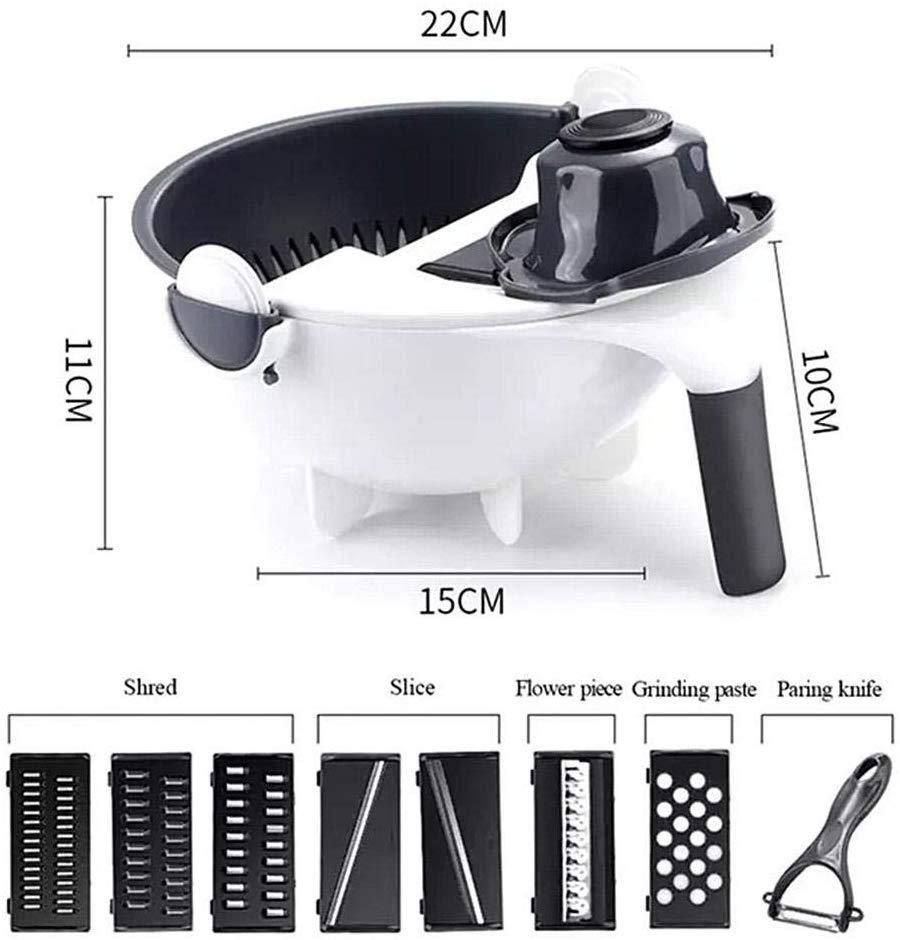 9 in 1 Multifunction Vegetable Cutter with Drain Basket