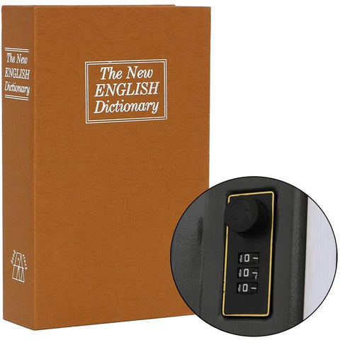 Safe Lock Box Dictionary with Combination Lock Safe Security Cash Money Box - Red