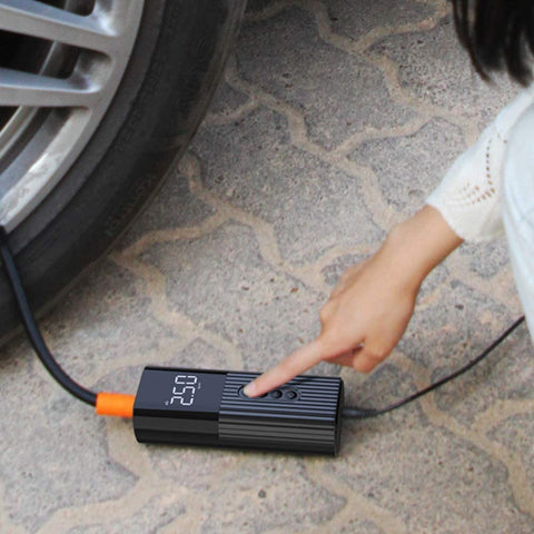 LICHEERS Portable Mini Car Digital Inflation Pump | Multi-Function Auto Tire Pressure Monitoring Tire Inflator Air Pump (Black)
