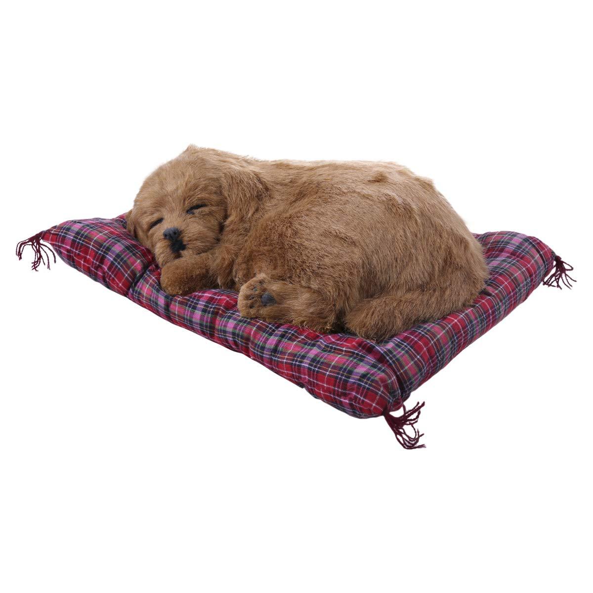 Faux Fur Sleeping Dog Decor - Brown - Daweigao