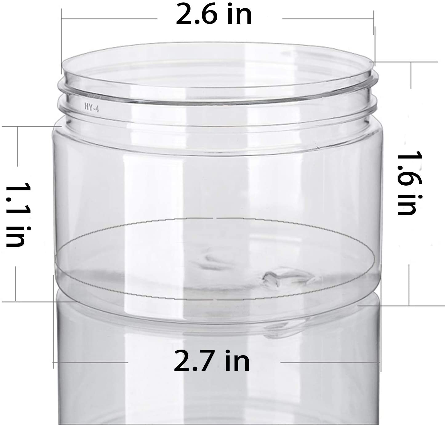 12 Pc Pack Clear Plastic Jars Containers with Screw On Lids (7x5Cms) - Willow