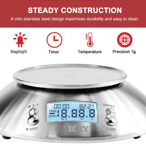 Camry - EK 4150 Digital Kitchen Scale Stainless Steel 5 KG