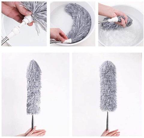 Telescopic Fluffy Feather Duster Cobweb Duster With Extension Pole Reach 2.8 Mtr