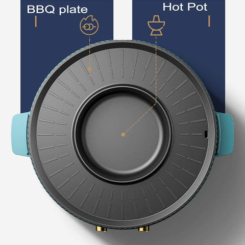 2 in 1 Electric Smokeless Grill and Hot Pot  2200W - Aoran