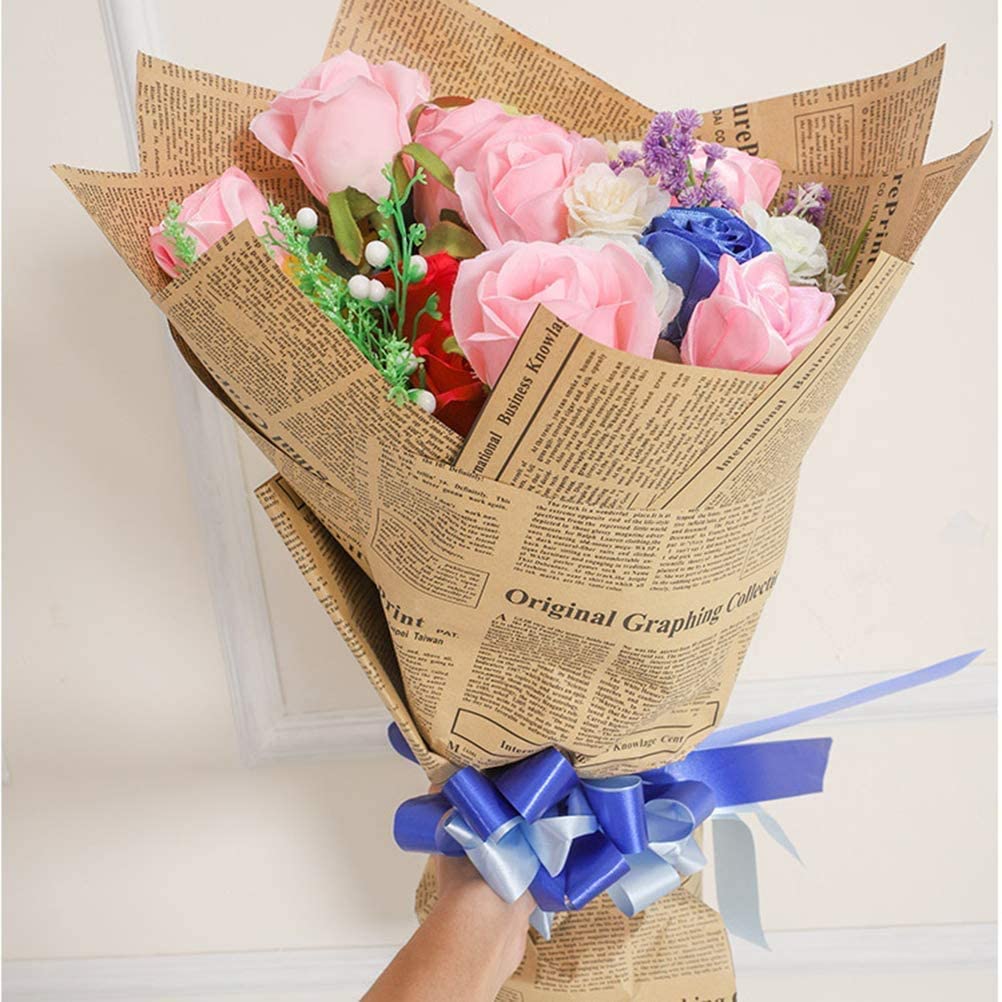 Willow Newspaper Wrapping Paper 50 x 70 Kraft Paper Sheets for Gifts Packaging Flower Bouquet - 50 Sheets Pack