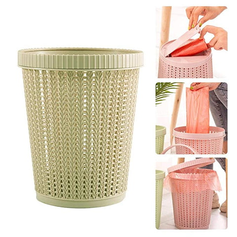 Hollow Garbage Bin with Built-in Garbage Bag Box - Pink