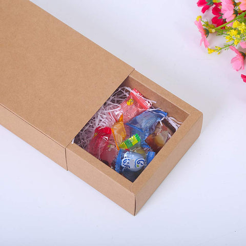 12pcs DIY Paper Box Drawer Type Jewelry Packing Box Tea Gift Cosmetics Boxes,Kraft (26x16x5cm) - WILLOW