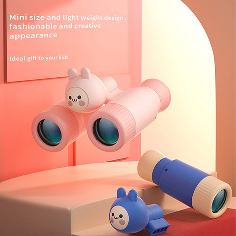 Negaor Binoculars for Kids 10X Mini Compact Binocular Toys High-Resolution Real Optics - Blue