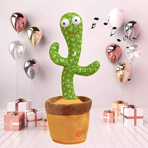 Dancing Cactus Toy with Charger & Bluetooth “Repeat your speech” Plush Stuffed Toy