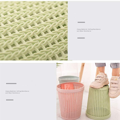 Hollow Garbage Bin with Built-in Garbage Bag Box - Green